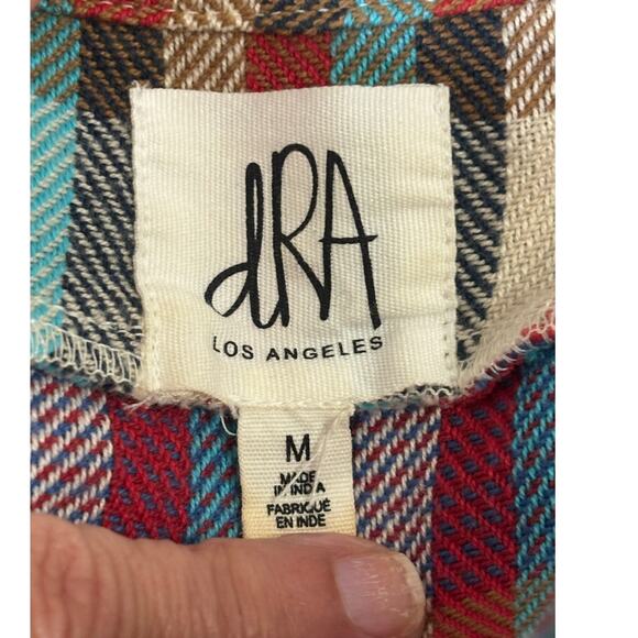 DRA LA blue/red plaid top, bohemian, transitional, southwest, rustic, cabincore - Picture 5 of 6